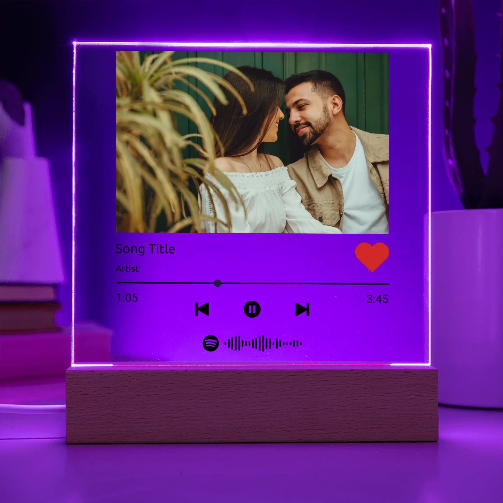 Acrylic Square with LED Base 8