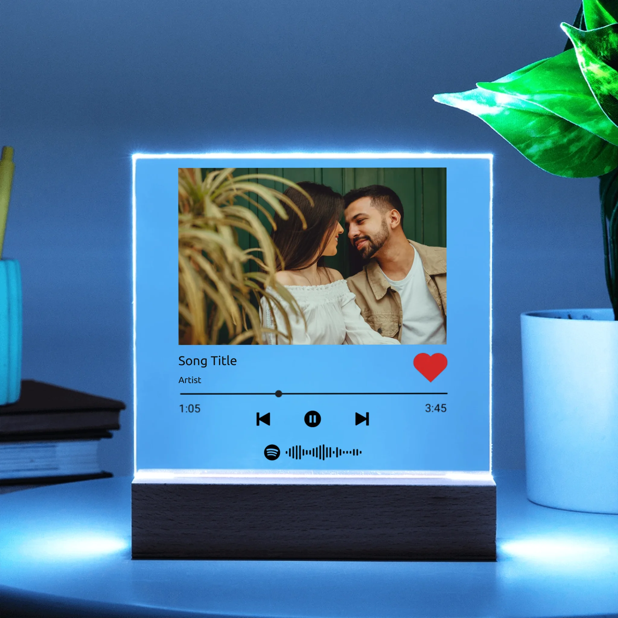 Acrylic Square with LED Base 10