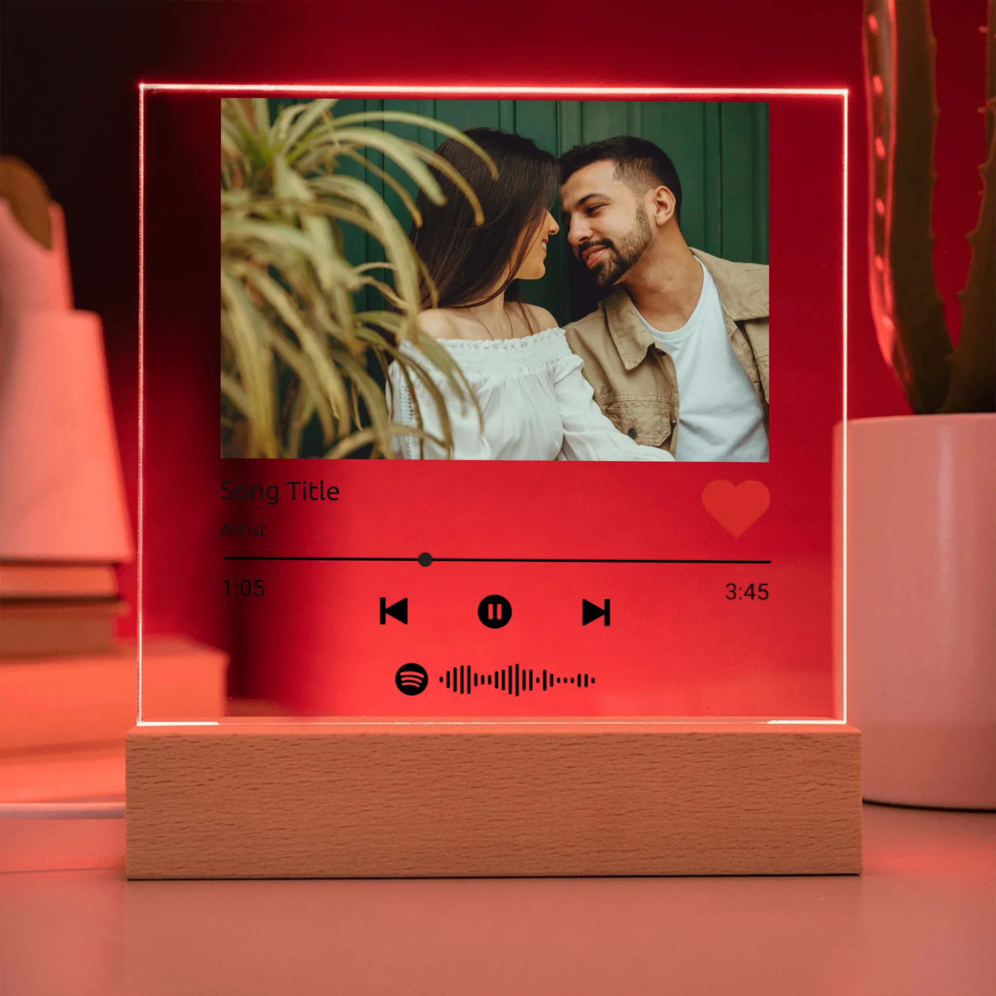 Acrylic Square with LED Base 9