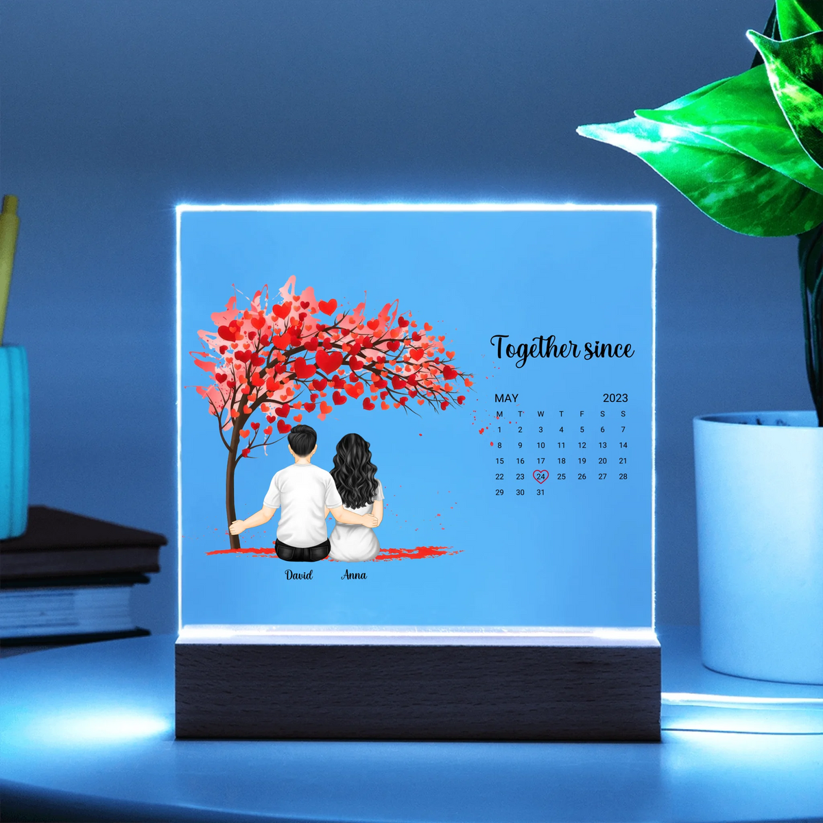 Acrylic Square with LED Base 10