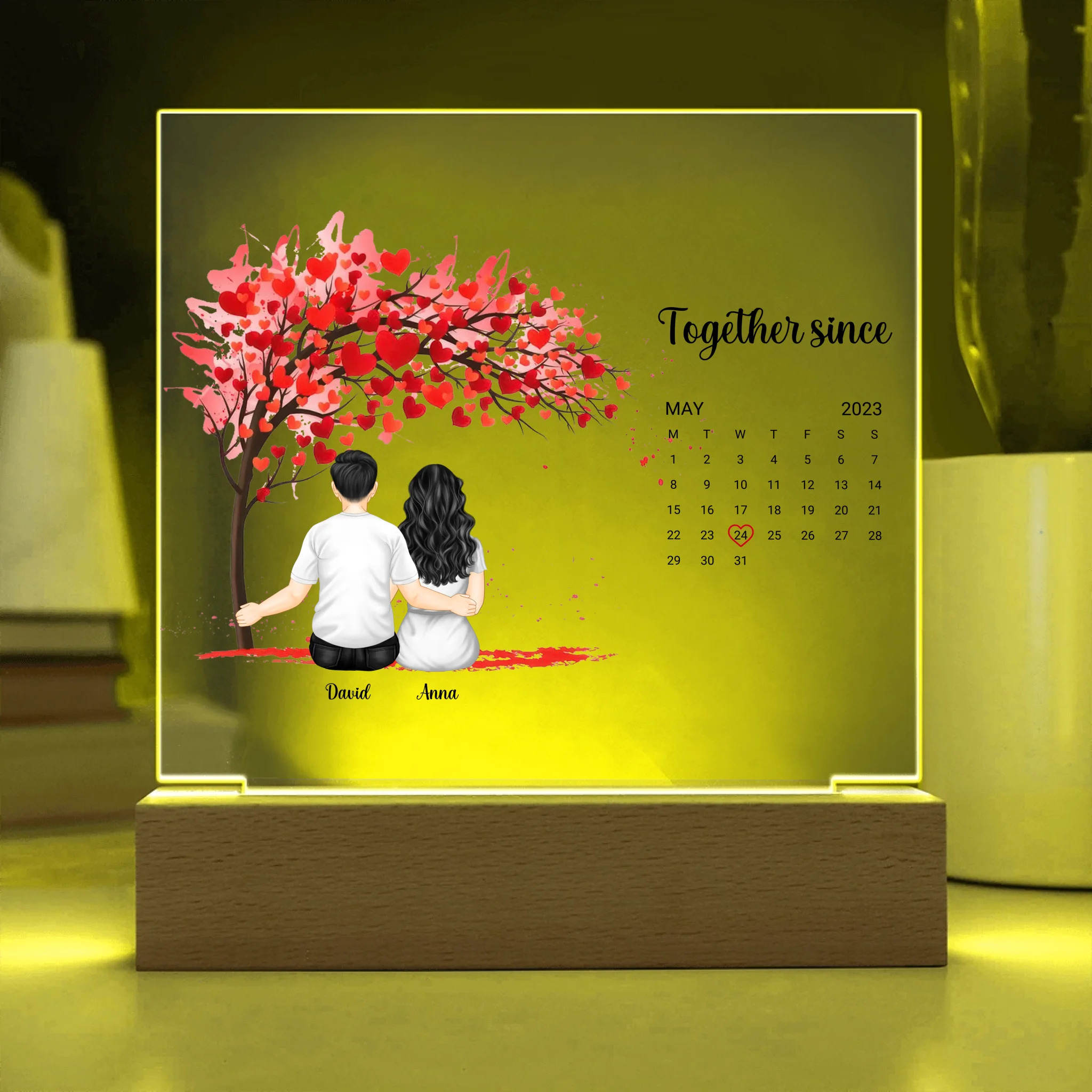 Acrylic Square with LED Base 10