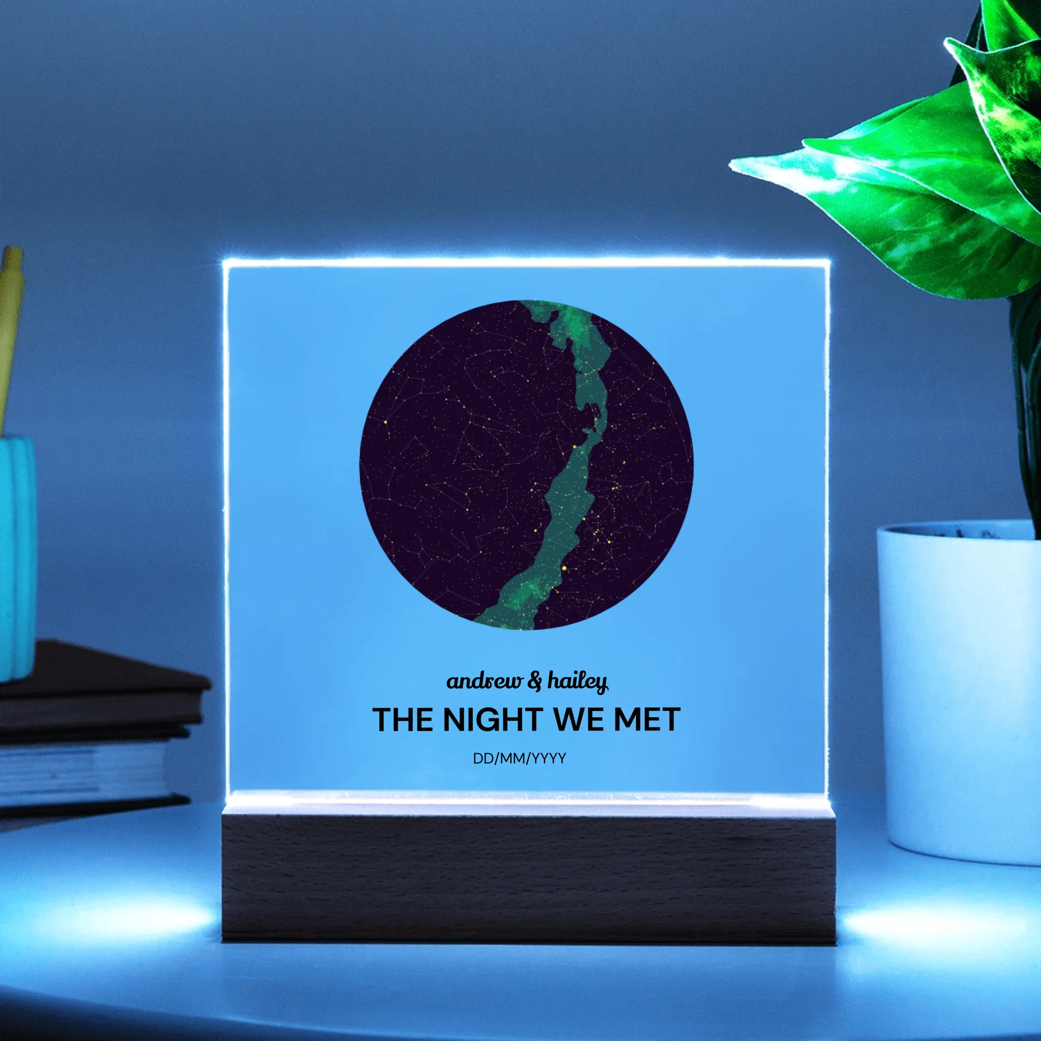 Acrylic Square with LED Base 10