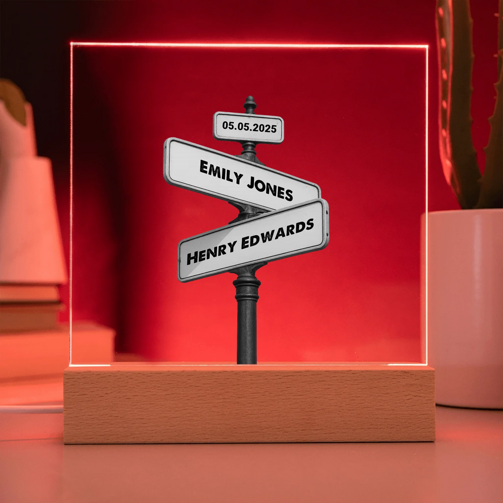 Acrylic Square with LED Base 9