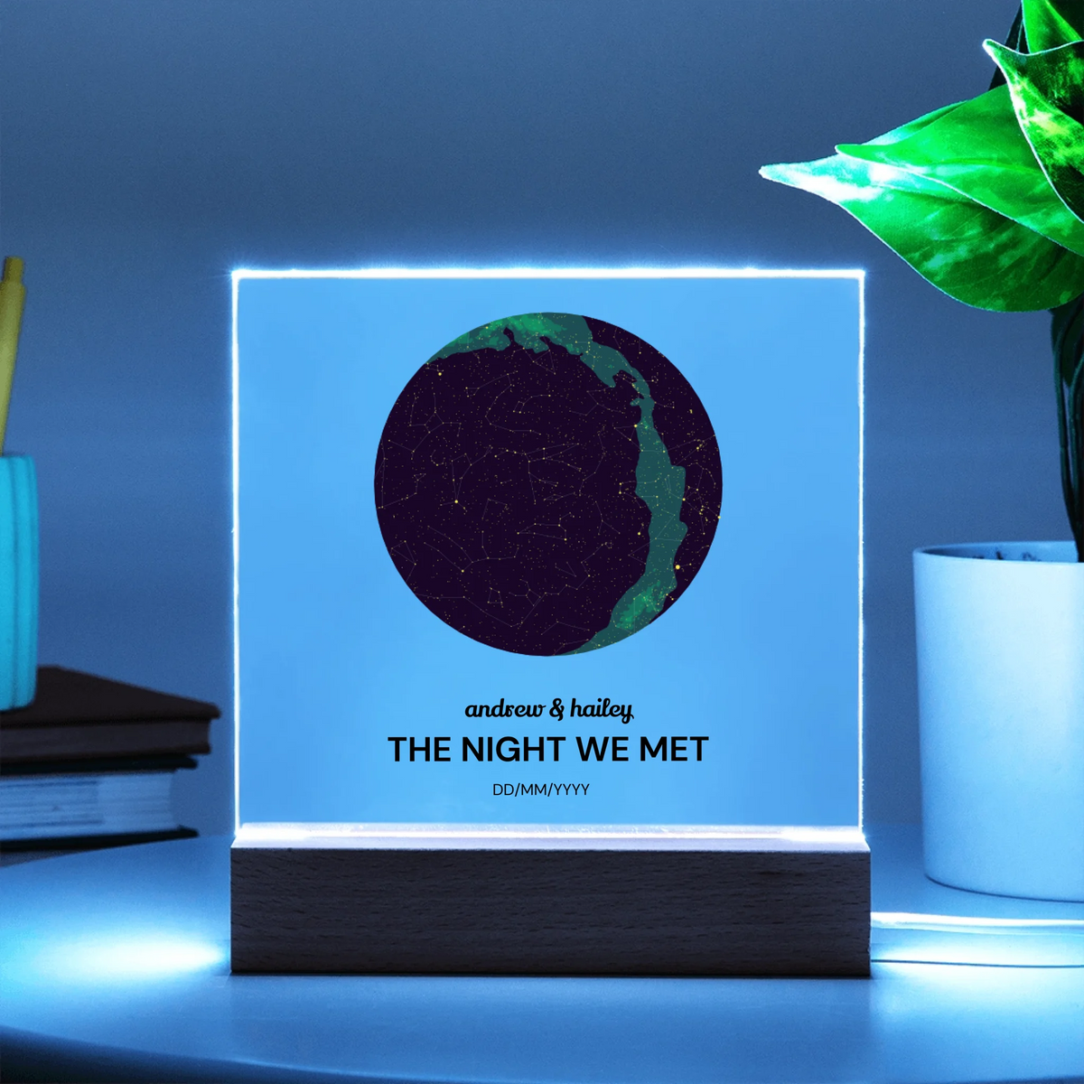 Acrylic Square with LED Base 10