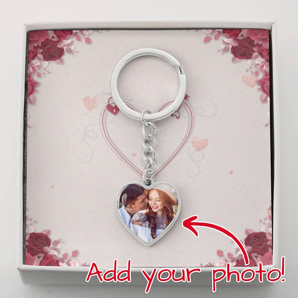 Photo Customisable Heart Shaped Keychain