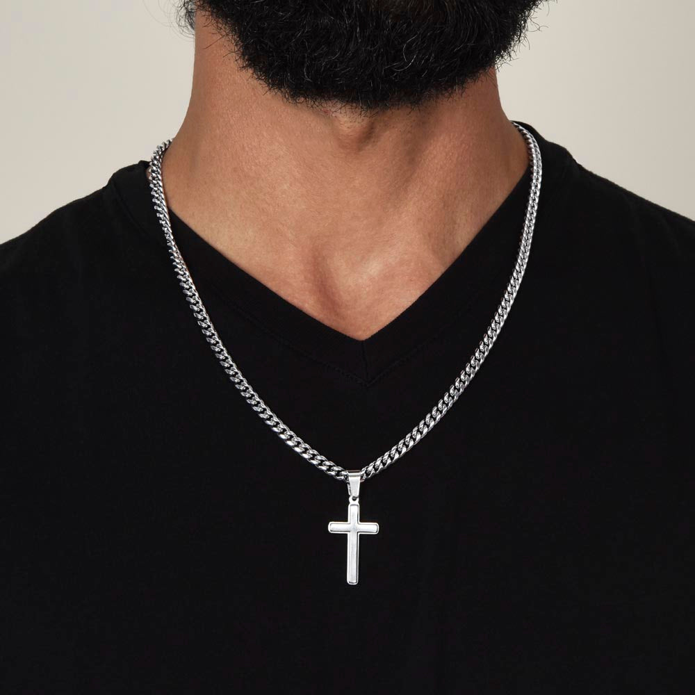 Cuban Link Chain With a Customisable Cross