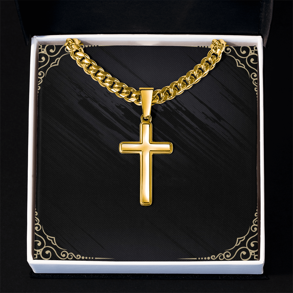 Cuban Link Chain With a Customisable Cross