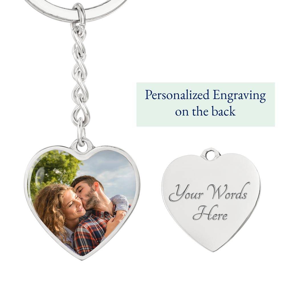 Photo Customisable Heart Shaped Keychain