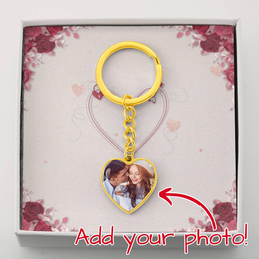 Photo Customisable Heart Shaped Keychain